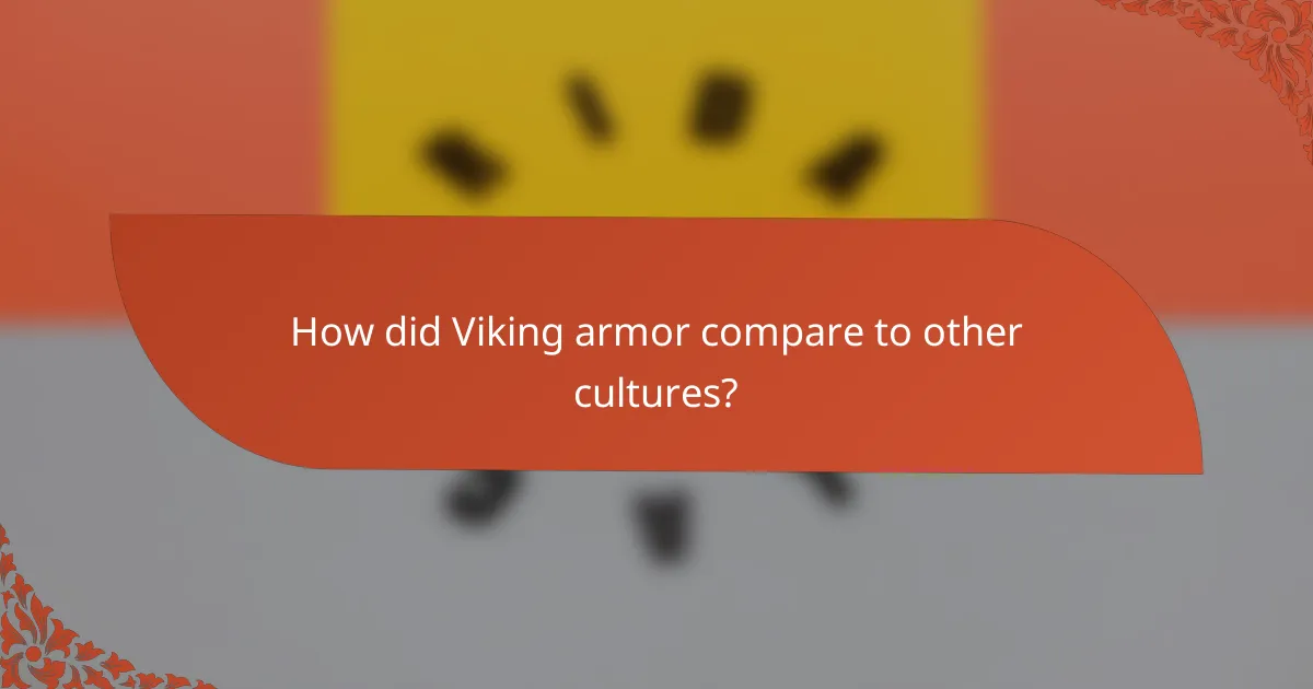 How did Viking armor compare to other cultures?